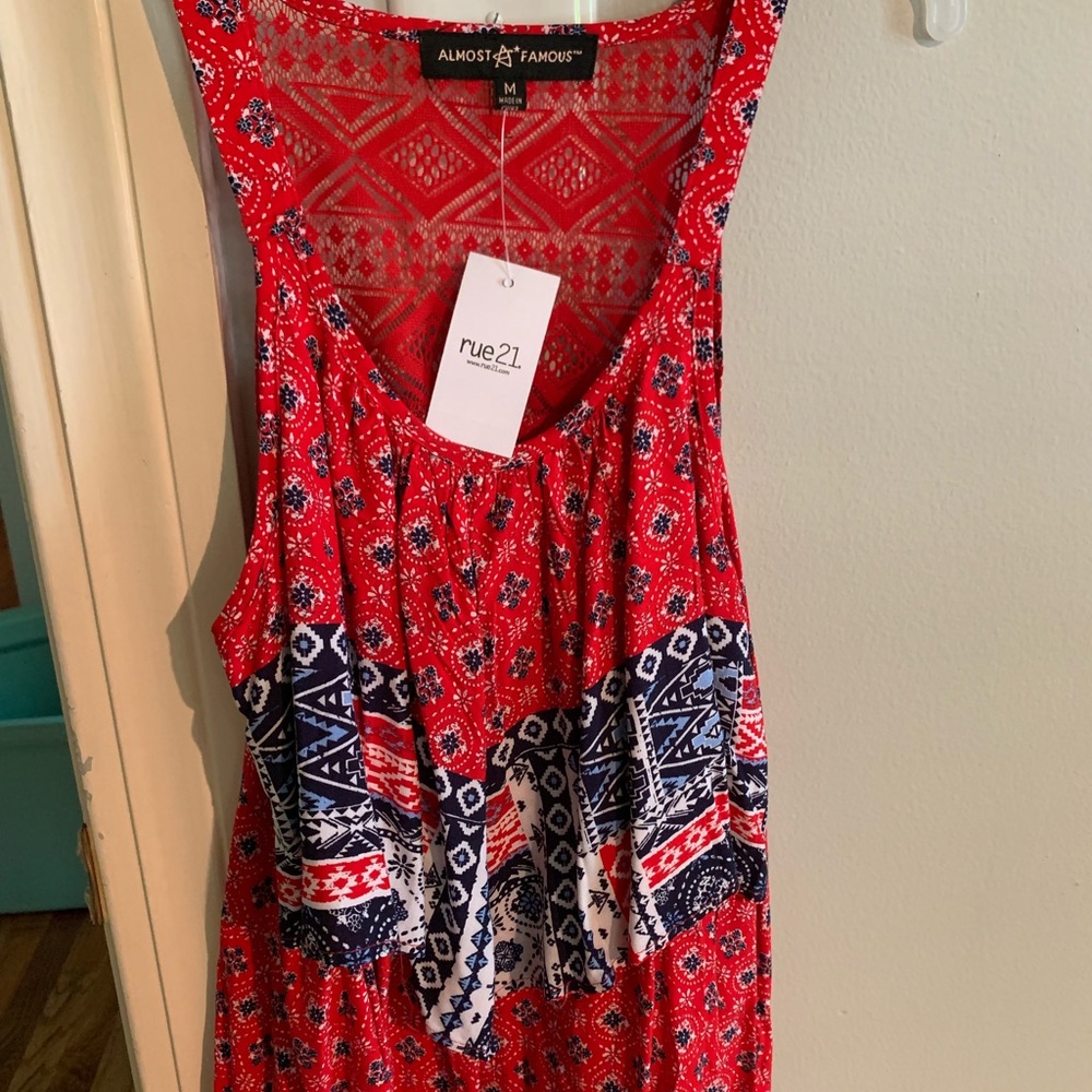 red and blue tank top